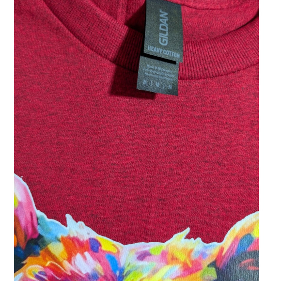 Bright Colorful Bear Graphic Tee Shirt - Size M - Antique Red-NWOT- All Genders - Picture 6 of 7